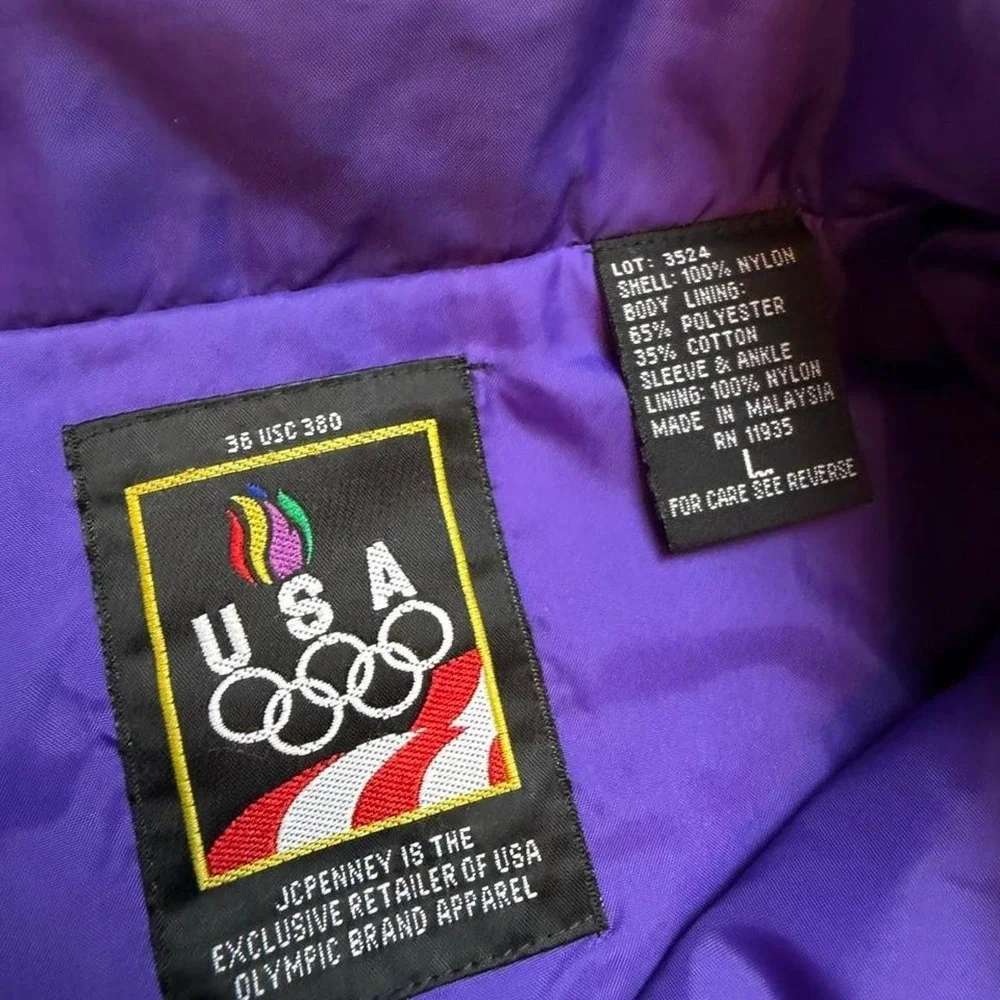 Vintage USA Olympic Windbreaker Jacket Men's Large Colorblock Nylon 90s